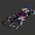Blue And White Formula 1 Racing Car With AT&T Paul Sponsorship And Streamlined Design