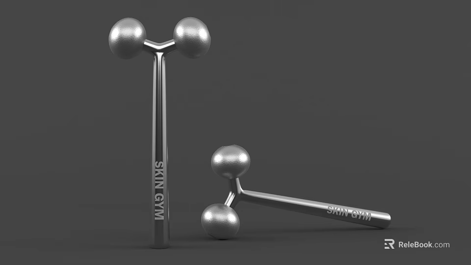 MINISO Metal Double Ball Massage Roller Tool For Body And Facial Care 3d model 