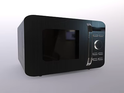 Black Microwave Oven With Glass Door And Control Panel For Kitchen Appliance 3d model