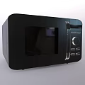 Black Microwave Oven With Glass Door And Control Panel For Kitchen Appliance