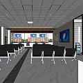 Spacious Public Service Hall With Waiting Seats Digital Screens And Marble Floor
