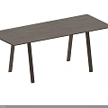 Modern Minimalist Dining Table With Gray Top And Mixed Black Wooden Legs