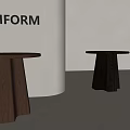 Nordic solid wood side a few round a few quiet things tea table corner a few 3d model