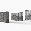 Modern Feature Wall Designs With Stone Texture And Varied Grid Frames 3d model