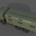 Military Green Utility Truck With Off Road Tires And Cargo Compartment