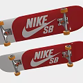 High Quality Skateboard Sports Equipment With Black White Deck And Orange Wheels 3d model
