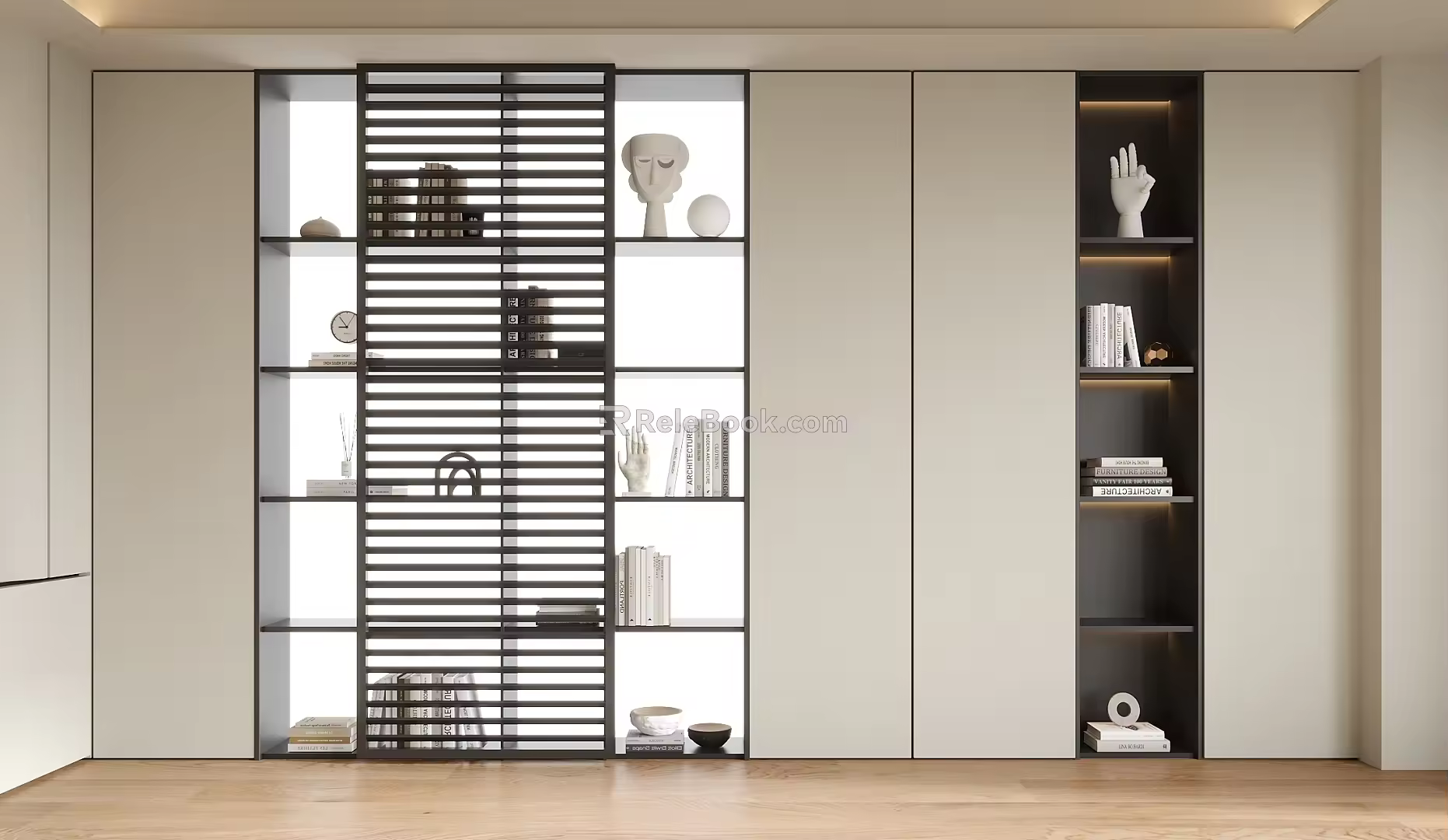 Modern Bookcase Full Wall Bookcase Open Bookcase 3d model