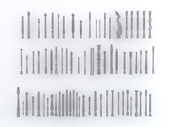 European Railing Component 3d model