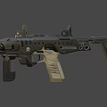 Tactical Modern Assault Rifle With Rail System Scope And Black Tan Ergonomic Grip