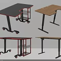 Modern Home Office Desks With Multiple Styles Wheeled Bases And Shelf Storage Designs