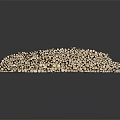 Textured Wood and Stone Stacked in Curved Shape with Reflection on Black Background
