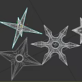 Traditional Ninja Throwing Star Weapon Featuring Four Different Metal Designs And Sharp Blades