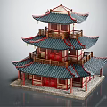 Ancient Chinese Architecture Traditional Wooden Pagoda With Multi Layered Structure And Ornate Curved Eaves
