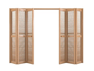 wooden folding door sliding door glass folding door louver folding door 3d model