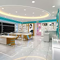 Modern Eyewear Store Interior With Glasses Frames Display And Optical Counters 3d model