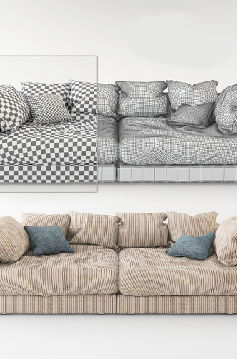 Double sofa 3d model