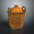 Basket Bamboo Basket Straw Basket Vegetable Basket Egg Basket Storage Basket Bamboo Basket Storage Basket Bamboo Blue 3d model