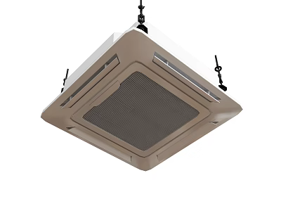 Modern Square White Ceiling Mounted Air Conditioner Air Outlet Grille Design for Home Interior 3d model