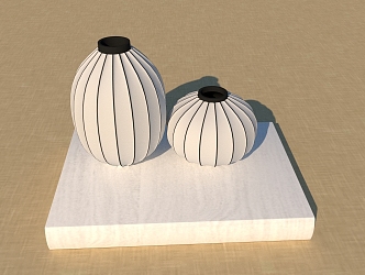 Ceramic vase decorative small ornaments 3d model