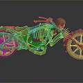Skeleton Themed Motorcycle With Skull Head Bone Structure And Spiked Wheels
