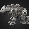 Intelligent Mechanical Bear Robot With Advanced Metallic Structure And Futuristic Design 3d model