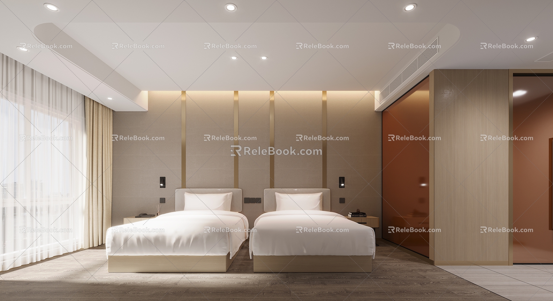 Modern Room Hotel Lobby Standard Room 3d model