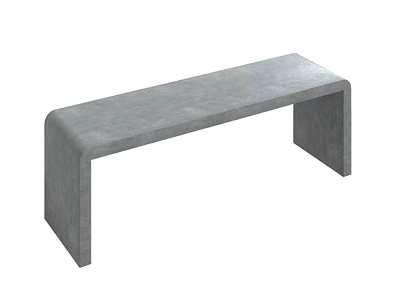 Concrete Public Bench With Modern Simple Design For Outdoor Public Space 3d model