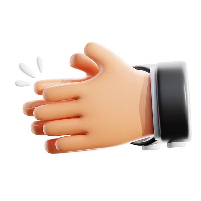 Stylish Decorative Ornament Set Featuring Hand Shape Black Cuff And Clapping White Lines 3d model