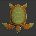 Colorful Turtle Shaped Household Decorative Item With Vibrant Green Orange And Yellow Shell