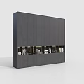 Modern Gray Wardrobe With Multiple Doors And Open Display Shelves Design