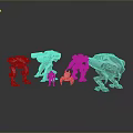 Futuristic Mechanical Robots And Small Human Figure In Sci Fi Game Character Design