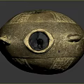 Ancient Clay Pot With Carved Circular Pattern Small Hole And Decorative Motifs