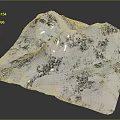 White Snowy Terrain Model With Gray Textures And Irregular Undulating Surface 3d model