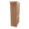 Ornate Wooden Wardrobe With Gold Trim Double Doors And Storage Drawers