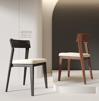 Dining Chair Single Chair Solid Wood Chair 3d model