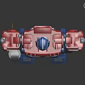 Red And Blue Transformers Robot Toy Figure With Axe Weapon And Mechanical Joints
