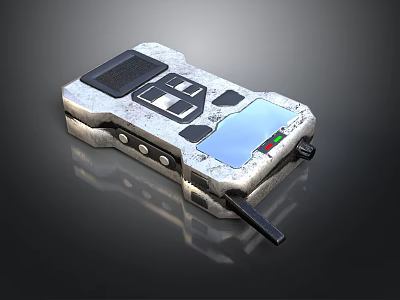 Industrial Device Component With Metal Casing Display Panel And Control Buttons 3d model