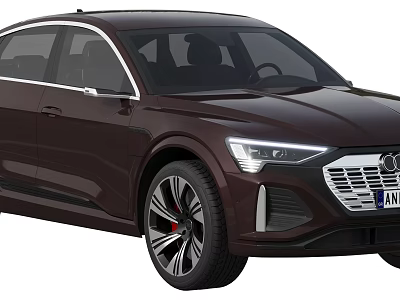 Audi Burgundy Modern SUV Coupe With Sleek Design LED Headlights And Alloy Wheels 3d model