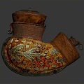 Handcrafted Decorative Storage Jar With Intricate Orange Red Patterns For Home Use