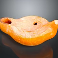 Unique Orange Irregular Shaped Decorative Clay Artifact With Surface Holes And Texture 3d model