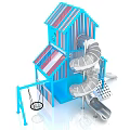 Outdoor Combination Slide Children's Slide Large Slide Combination Swivel Slide Combination Slide 3d model