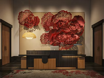 Modern Front Desk Hotel Front Desk 3d model