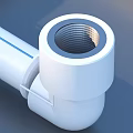 White Plastic Pipe Fitting Connector For Home Bathroom Plumbing Use 3d model