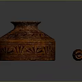 Artisan Crafted Traditional Chinese Wooden Inkstone And Writing Brush With Carved Patterns