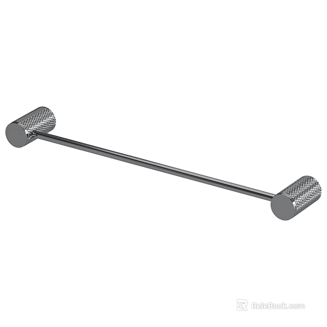 Stainless Steel Towel Bar for Bathroom Daily Washing Use with Textured Ends 3d model 