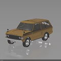 Yellow Classic Land Rover Model Car With Retro Design And Shiny Exterior