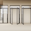 Double door glass sliding door glass door Changhong glass door kitchen door balcony door 3d model