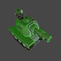 Green Military Tank 3D Model With Cannon Turret And Heavy Duty Tracks