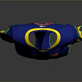 Blue Sports Uniform with SC LIONS Text Number 00 Green Yellow Sleeves and Shorts