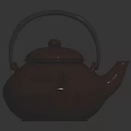 Decorative Brown Teapot With Bamboo Leaf Pattern Handle And Lid For Daily Household Use